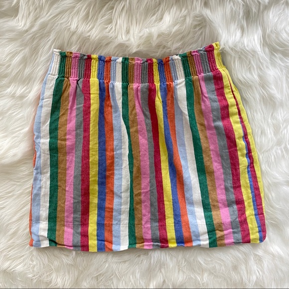 J. Crew Dresses & Skirts - J Crew Striped Short Linen Skirt